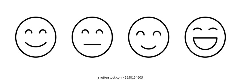 smile icon set. smile emoticon icon. feedback 