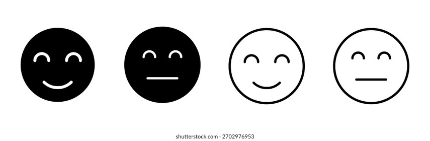 Conjunto de iconos de sonrisa. Icono de emoticono de sonrisa. Comentarios 