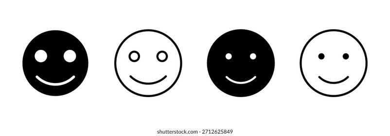 Conjunto de iconos de sonrisa. Icono de emoticono de sonrisa. Comentarios 