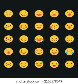 smile icon set flat vector design