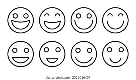 smile icon set illustration. smile emoticon icon. feedback sign and symbol