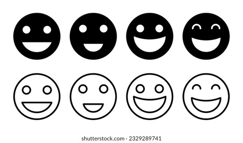 smile icon set illustration. smile emoticon icon. feedback sign and symbol