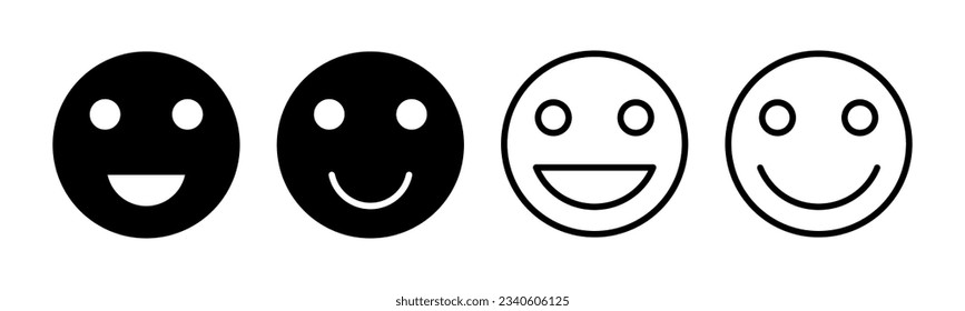 smile icon set illustration. smile emoticon icon. feedback sign and symbol