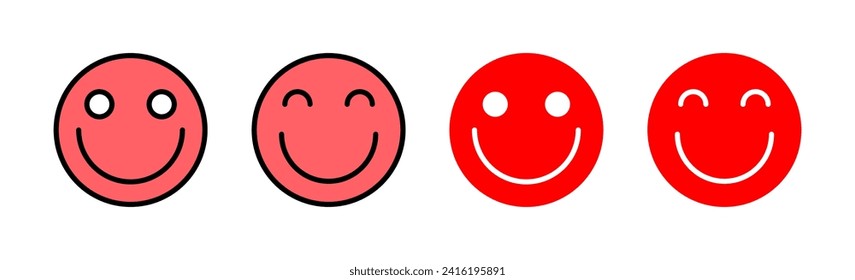 smile icon set illustration. smile emoticon icon. feedback sign and symbol