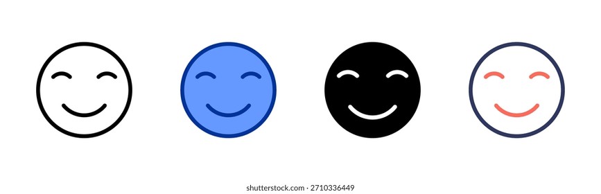 Conjunto de iconos de sonrisa colección de estilo múltiple