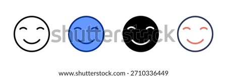 Smile icon set multiple style collection