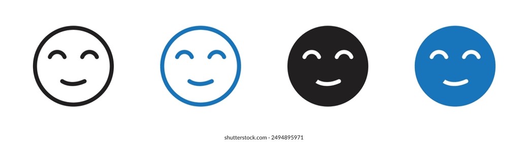 smile icon set sign set in outline style graphics design