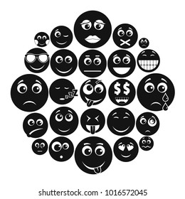 Smile icon set. Simple illustration of 50 smile vector icons for web