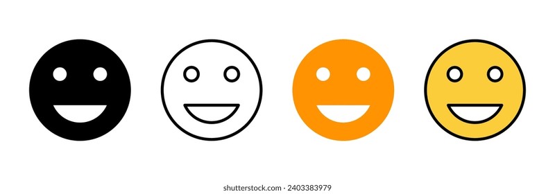 smile icon set vector. smile emoticon icon. feedback sign and symbol