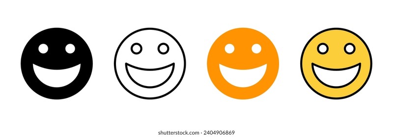 smile icon set vector. smile emoticon icon. feedback sign and symbol