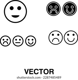 smile icon set vector illustration on white background 