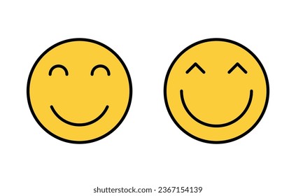 conjunto de iconos de sonrisa para aplicaciones web y móviles. icono del emoticono de sonrisa. signo y símbolo de retroalimentación