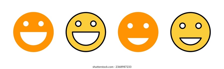 smile icon set for web and mobile app. smile emoticon icon. feedback sign and symbol