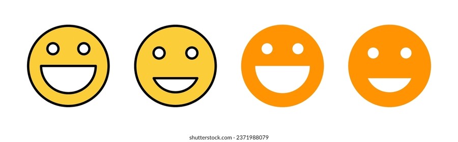 conjunto de iconos de sonrisa para aplicaciones web y móviles. icono del emoticono de sonrisa. signo y símbolo de retroalimentación