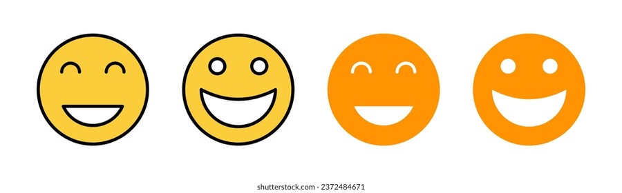smile icon set for web and mobile app. smile emoticon icon. feedback sign and symbol