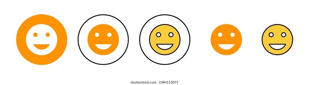 conjunto de iconos de sonrisa para aplicaciones web y móviles. icono del emoticono de sonrisa. signo y símbolo de retroalimentación