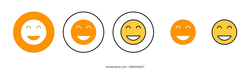 smile icon set for web and mobile app. smile emoticon icon. feedback sign and symbol