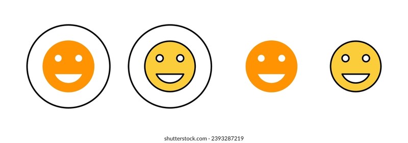 smile icon set for web and mobile app. smile emoticon icon. feedback sign and symbol