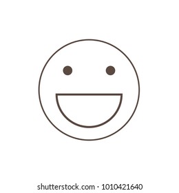 smile icon in simple flat design on white background,vector illustration.