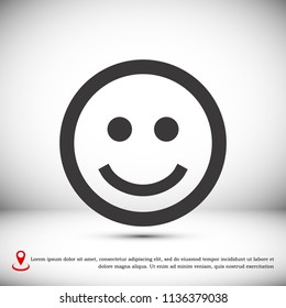 Smile Icon, stock vector illustration flat design