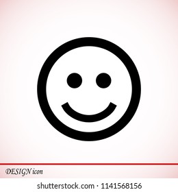 Smile Icon, stock vector illustration flat design