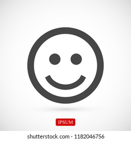 Smile Icon, stock vector illustration flat design