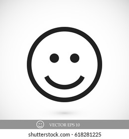 Smile Icon, stock vector illustration flat design