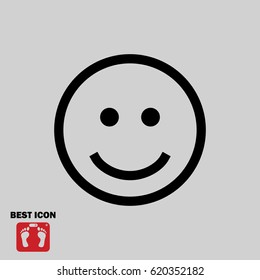 Smile Icon, stock vector illustration flat design