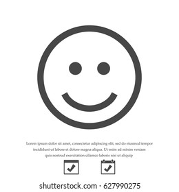 Smile Icon, stock vector illustration flat design