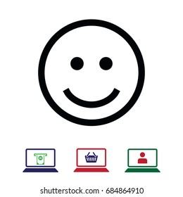Smile Icon, stock vector illustration flat design