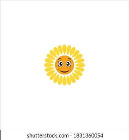 smile icon for sunflower logo vector illustration
