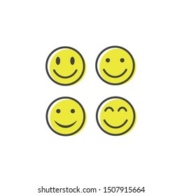 Smile icon template color editable. Smile symbol vector sign isolated on white background.