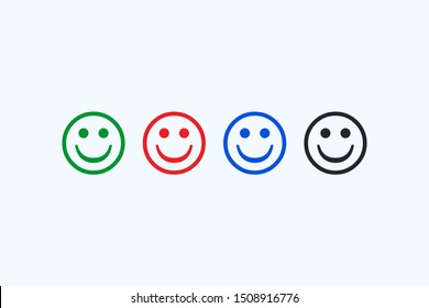 Smile icon template color editable. Smile symbol vector sign isolated on white background.