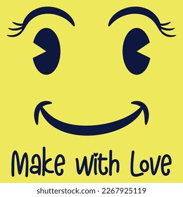 Lächeln Sie Icon Vorlage Design. Smiley-Emoticon-Vektorlogo auf gelbem Hintergrund. Faces Line Art Stil