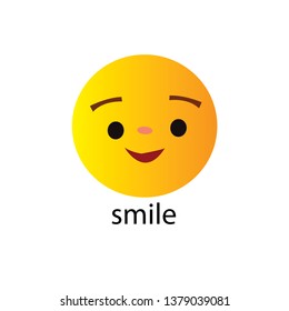 Smile icon template design. Smiling emoticon vector logo on white background. Face line art style - Vector