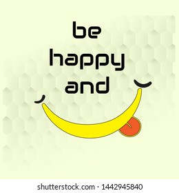 Smile icon template design. Smiling emoticon vector logo on yellow background. Face line art style
