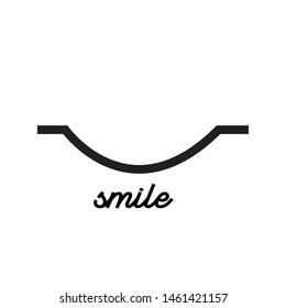 Smile icon template design. Smiling emoticon vector logo on white background. Face line art style