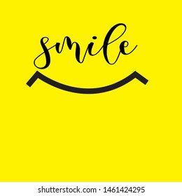 Smile icon template design. Smiling emoticon vector logo on white background. Face line art style