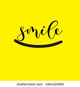 Smile icon template design. Smiling emoticon vector logo on white background. Face line art style