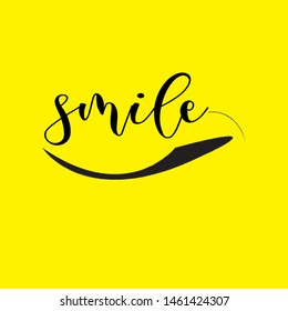 Smile icon template design. Smiling emoticon vector logo on white background. Face line art style