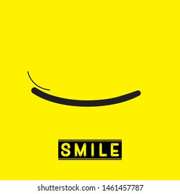 Smile icon template design. Smiling emoticon vector logo on white background. Face line art style
