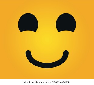 Smile icon template design. Smiling emoticon vector logo on yellow background.