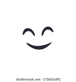 Smile icon template design. Smiling emoticon vector logo on yellow background. Face line art style