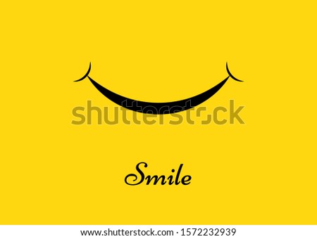 Smile icon template design. Smiling emoticon vector logo on yellow background. Vector illustration 