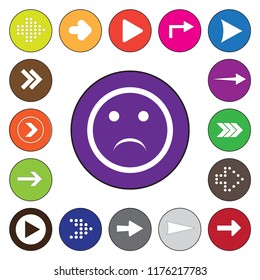 Smile Icon in trendy flat style isolated on grey background.