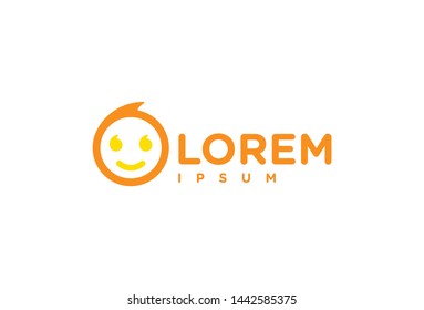 Smile icon in trendy flat style. Isolated on white background.