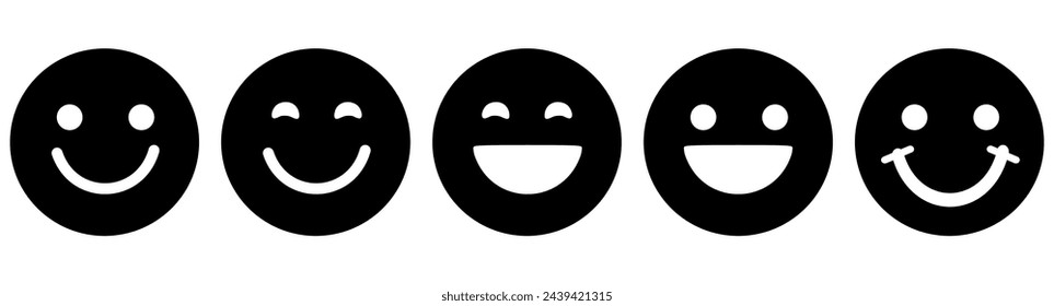 Smile Icon in trendy flat style isolated on white background. Happy face, smiley face icons.
