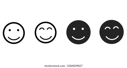 Smile Icon in trendy flat style isolated on white background. Happy face, smiley face icons