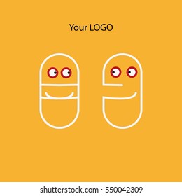 Smile Icon in trendy flat style isolated on background