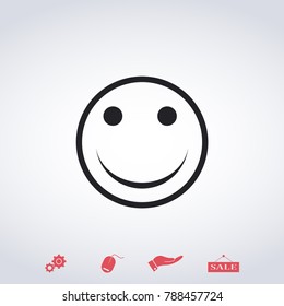 Smile Icon in trendy flat style isolated on grey background.